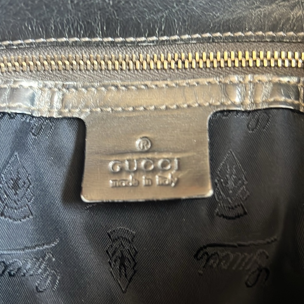 Vintage Gucci Hobo Horsebit Shoulder Bag Black Patent/leather Gold tone - Picture 5 of 14